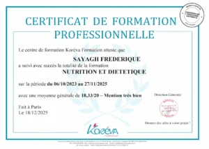 certificat fin de formation coach nutrition